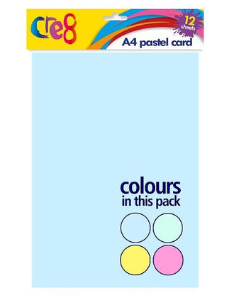12 Pastel A4 Card Sheets
