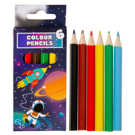 Space Halfsize Colouring Pencils - 6 Pack
