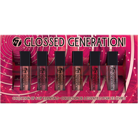 W7 Cosmetics Glossed Generation Lip Essential Gift Set - Shiny Long Lasting Hydrating Assorted Colours Perfect Gifting