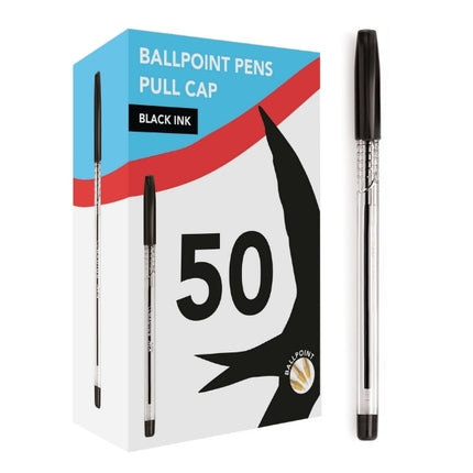 50 Black Ballpoint Pens