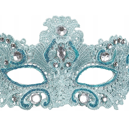 Adult Deluxe  Lace Mask - Turquoise