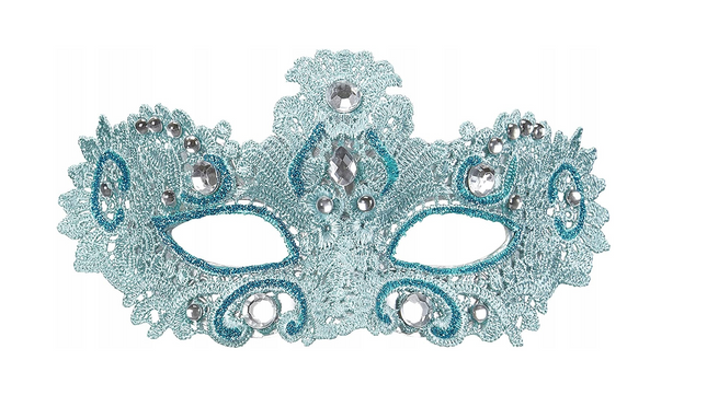 Adult Deluxe  Lace Mask - Turquoise