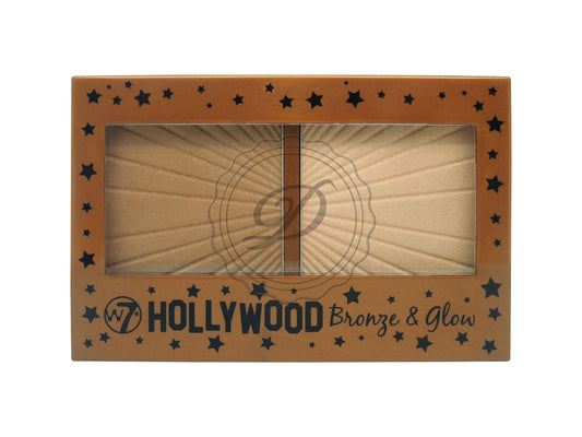 W7 Cosmetics Hollywood Bronze & Glow Contour Duo - Sculpting Highlighting Long Lasting Blendable Smooth Finish