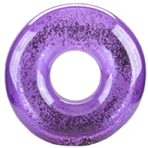 Purple Glitter Filled Metallic Swim Ring - 20" Pool Beach Accessory Inflatable