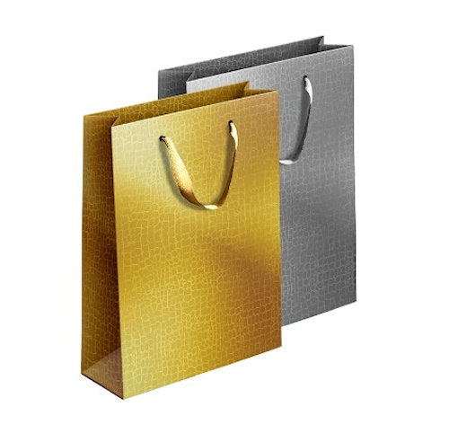 Gold/Silver Embossed Metallic Medium Gift Bag