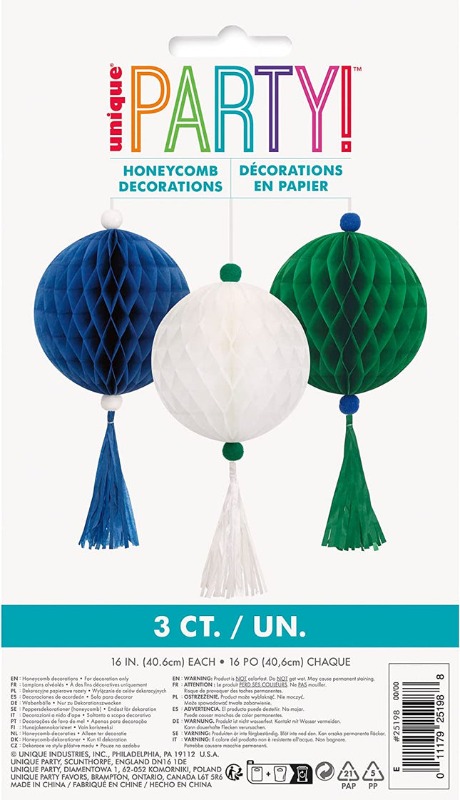 Blue, White & Green Ball & Tassel Decorations Kit
