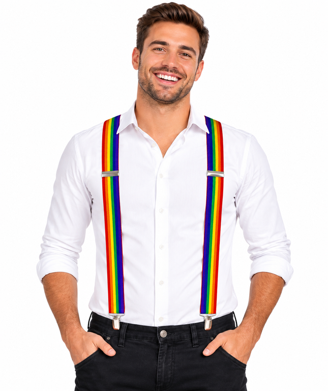 Rainbow Pride Braces Adjustable Adult Suspenders