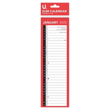 Slim Calendar 2025-2026 - Assorted