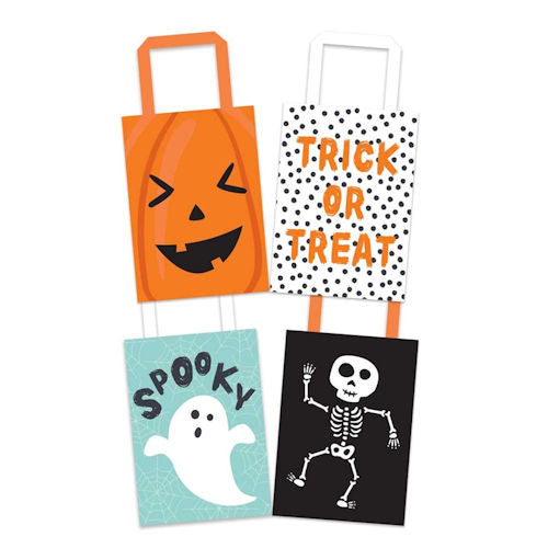 Halloween Paper Treat Bags - 4 Pack Party Favour Bags Trick Treat Supplies