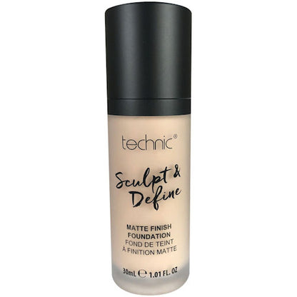 Technic Cosmetics Sculpt & Define Matte Finish Medium To Full Coverage Foundation - Porcelain