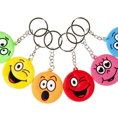 Happy Face Keychains - 6 Pack