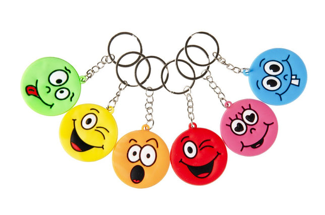 Happy Face Keychains - 6 Pack