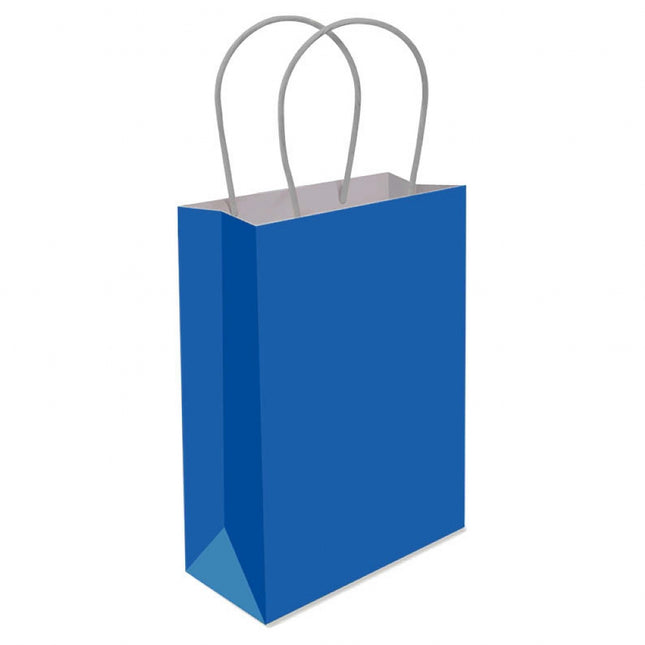 Royal Blue Paper Handle Bags - 6 Pack
