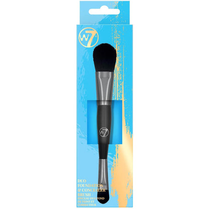 W7 Cosmetics Liquid Duo Foundation & Concealer Brush - Precision Blending Soft Bristles Professional Quality Easy Application