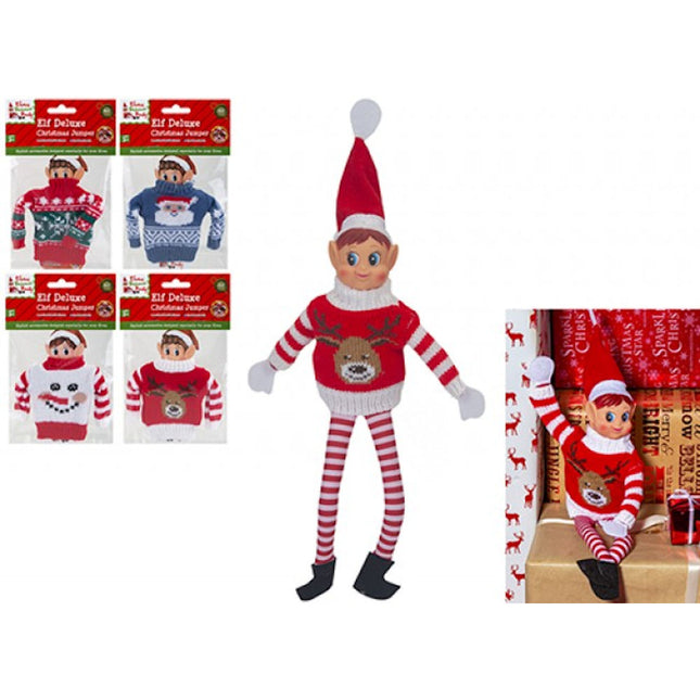 Deluxe Elf Knitted Sweater Outfit For Elf -  Assorted