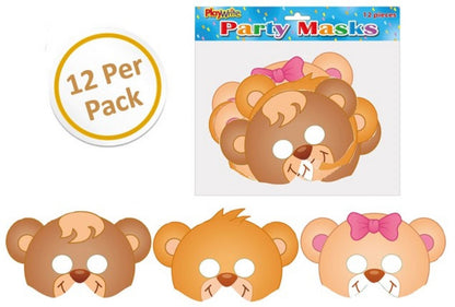 12 Cardboard Teddy Bear Masks
