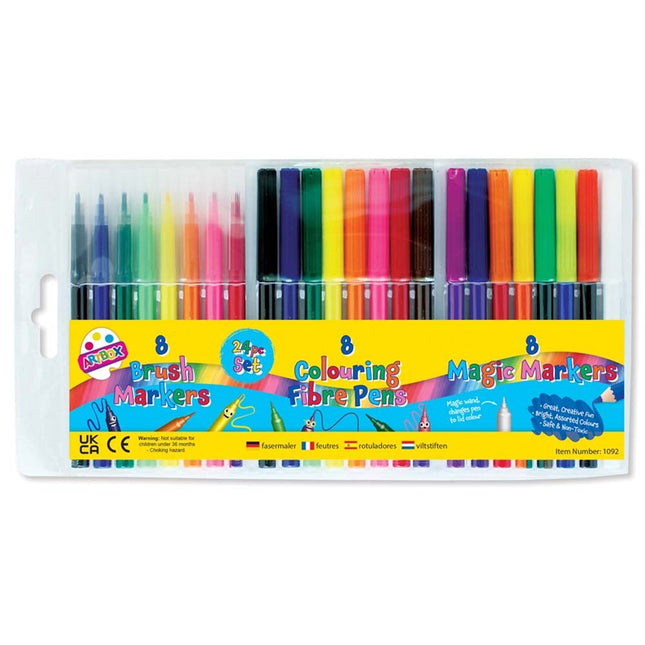 24 Assorted Pens & Markers Set