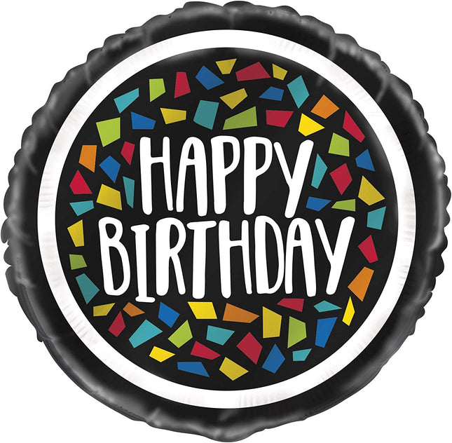 Happy Birthday Mosaic 18" Round Foil Balloon