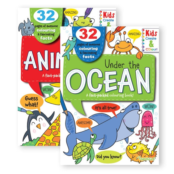 A4 Colouring Book Animals & Ocean – Assorted Designs for Kids & Adults | Creative & Relaxing Colouring Pages