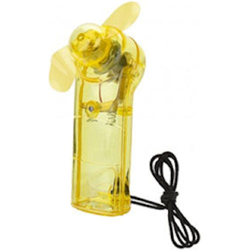 Yellow Hand Fan With Neck Cord