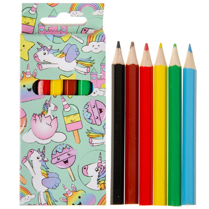 Unicorn Halfsize Colouring Pencils - 6 Pack