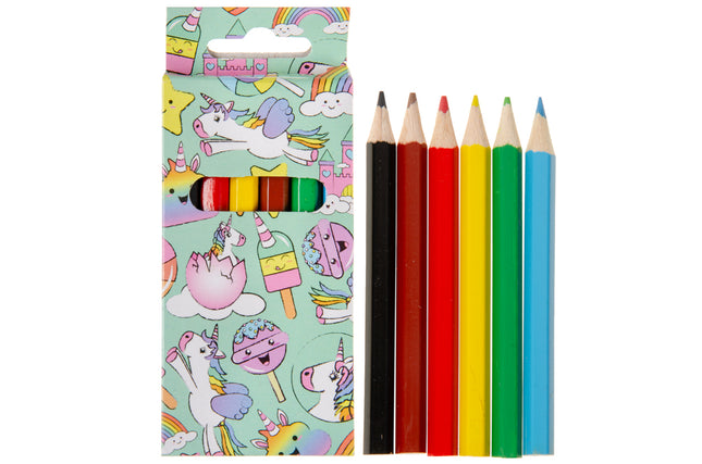 Unicorn Halfsize Colouring Pencils - 6 Pack