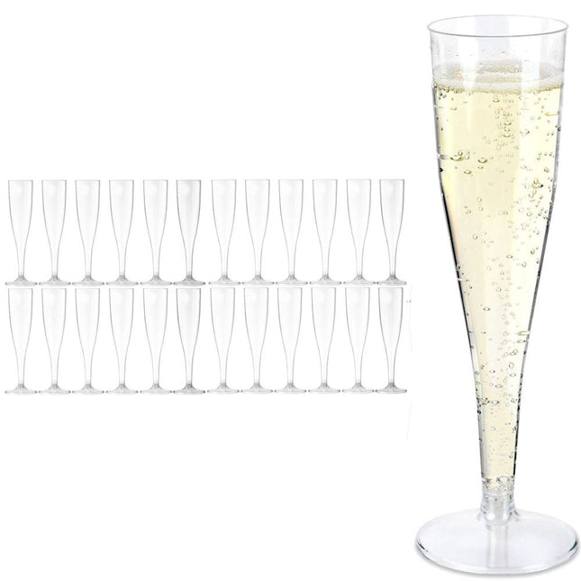 Disposable Champagne Glasses - 24 Pack