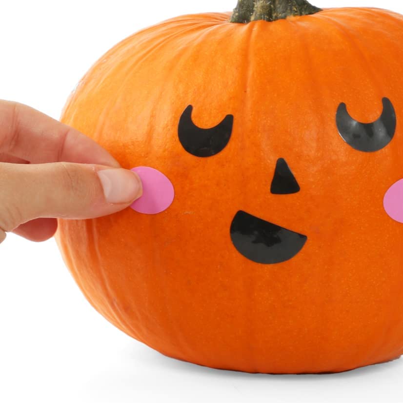10 Pumpkin Vinyl Face Stickers (Pack) – Assorted Designs Peel and Stick Decorating Pumpkins Halloween Crafts Party Activities