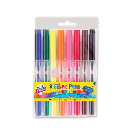 8 Thick & Thin Fibre Pens
