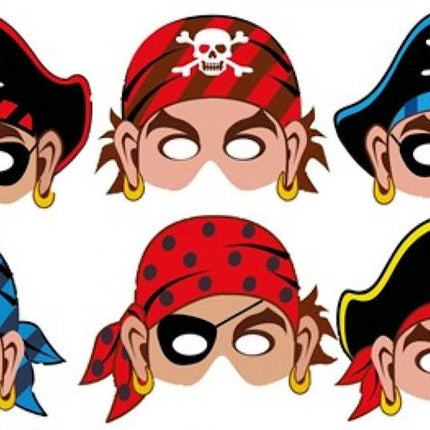 Cardboard Pirate Masks - 12 Pack