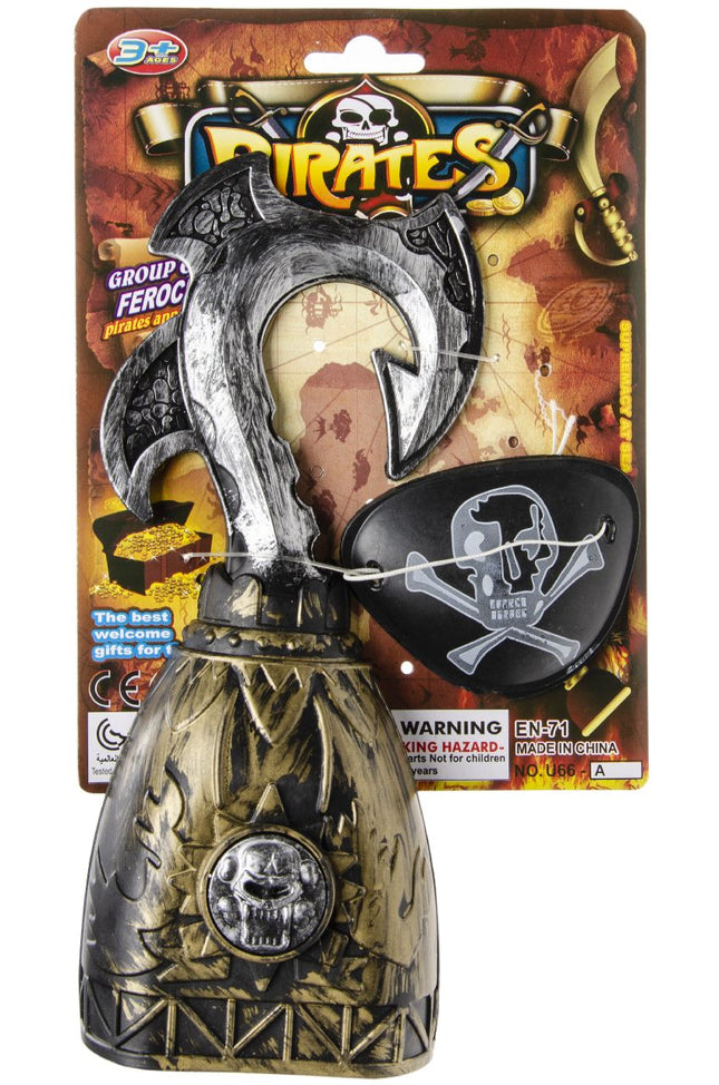 Gold Pirate Hook & Eyepatch