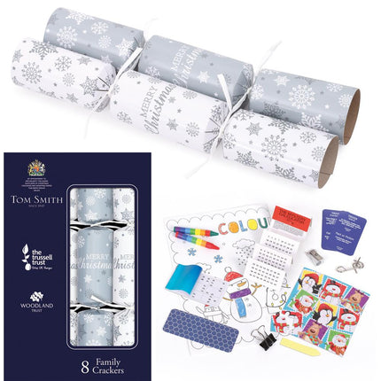 Tom Smith Silver Family 12.5 Inch Crackers - 8 Pack