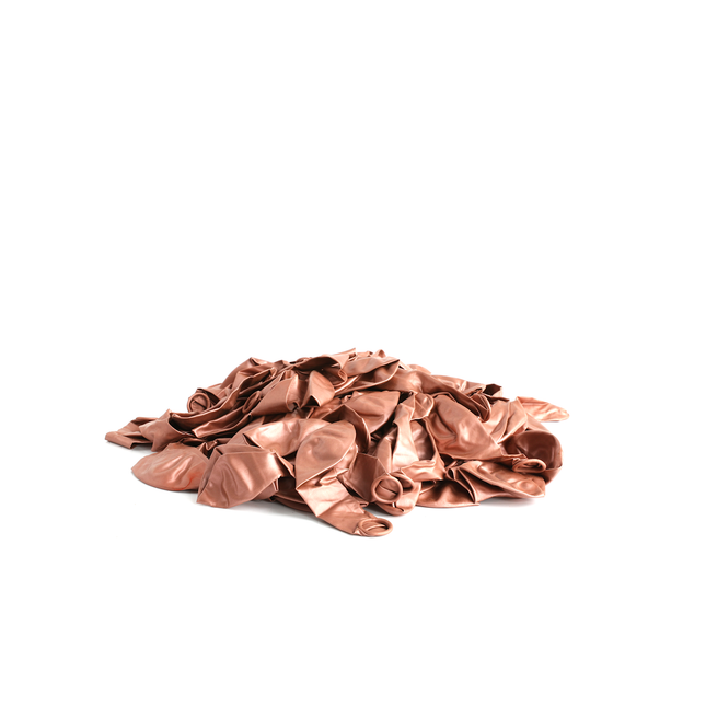 Metallic Rose Gold 7" Latex Balloons – 100 Pack