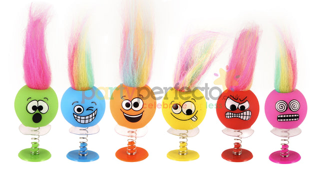 Smiley Faces with Hair Jump Ups - 6 Pack