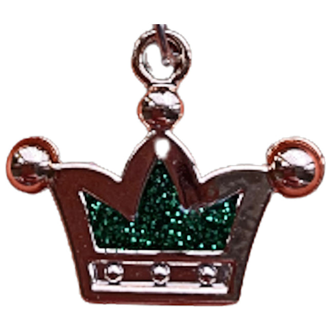 Glitter Dog Collar With Crown - Green