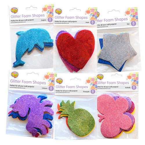 8 Glitter Foam Shapes (Single)