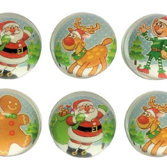 Christmas 35mm Bouncy Balls - 6 Pack