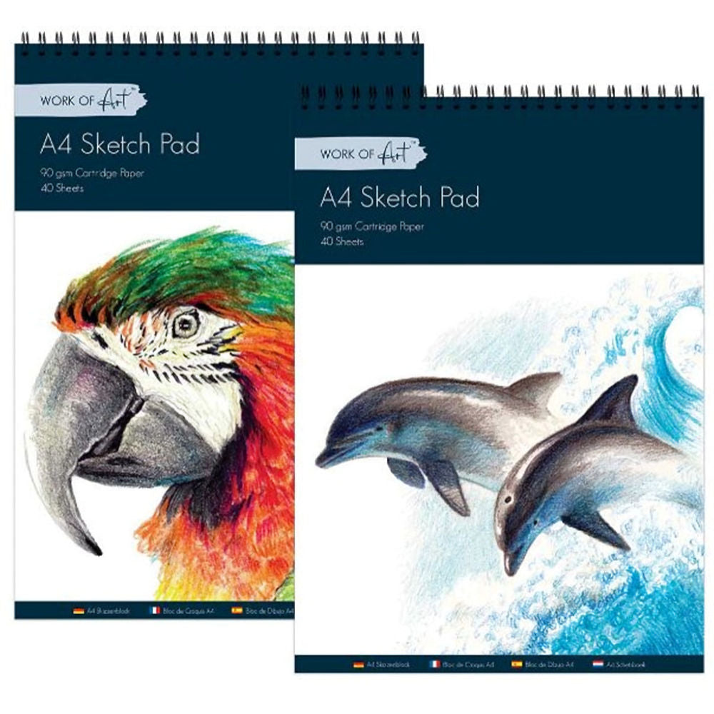 A4 Sketch Pad - Assorted 40 Sheets Cartridge Paper 80gsm Drawing Art Supplies