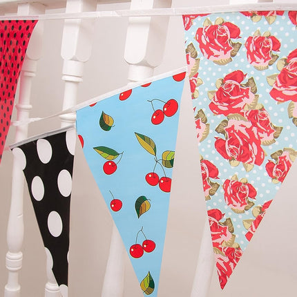JA001 Punk Vintage Pattern 10m Triangle Bunting