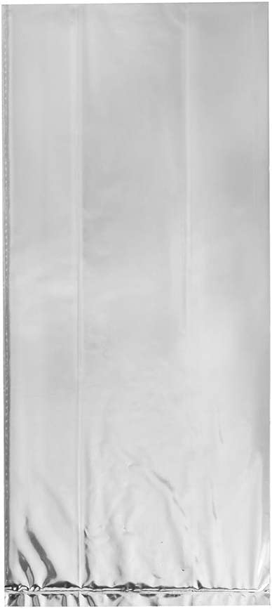 Silver Foil Cellophane Gift Bags - 10 Pack
