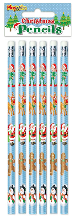 6 Christmas Pencils