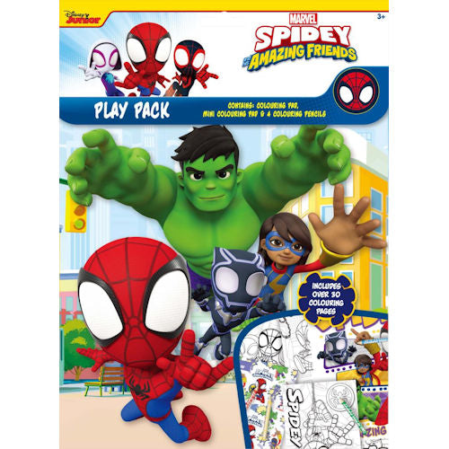 Spidey & Friends Play Pack - Colouring Pad Mini Colouring Pad Colouring Pencils Colouring Pages Creative