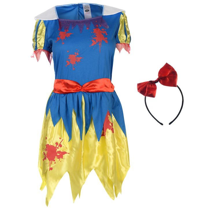 Adult Snow Fright Costume & Headband – Size 8-10 Spooky Twist Classic Fairytale Outfit Matching Headband Halloween Fancy Dress