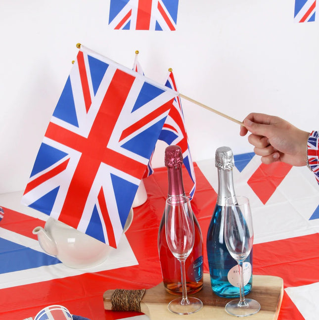 Wooden Union Jack Hand Flags - 10 Flags
