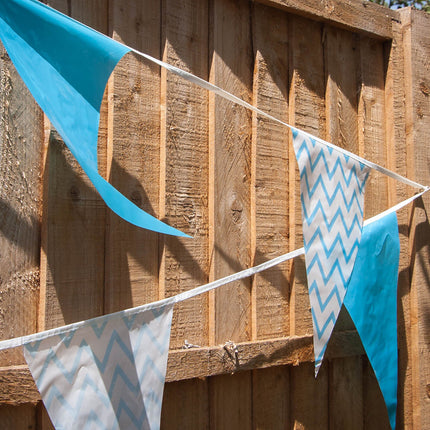 C1012 Blue Zig Zag 10m Triangle Bunting