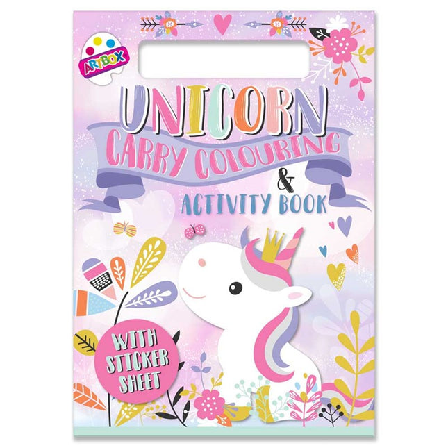 A4 Unicorns Carry Colouring Set