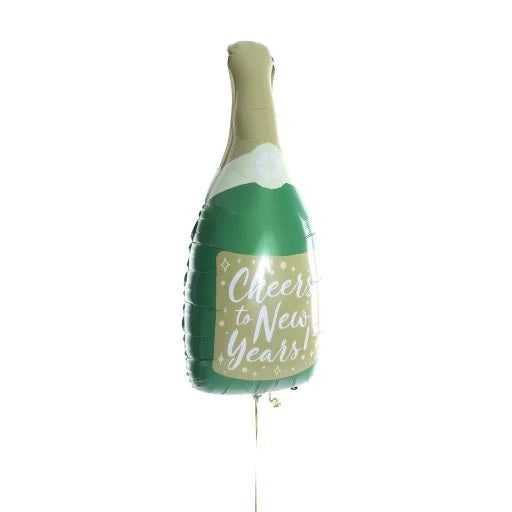 New Year Champagne Bottle 22" Foil Balloon – Metallic Design Celebration Party Decoration New Year's Eve Events