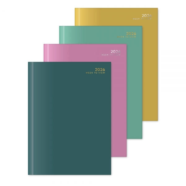 A4 Week To View Colour Block Diary - Assorted