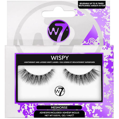 W7 Cosmetics Wispy False Eyelashes - Mesmerise Lightweight Natural Look Easy Application Reusable