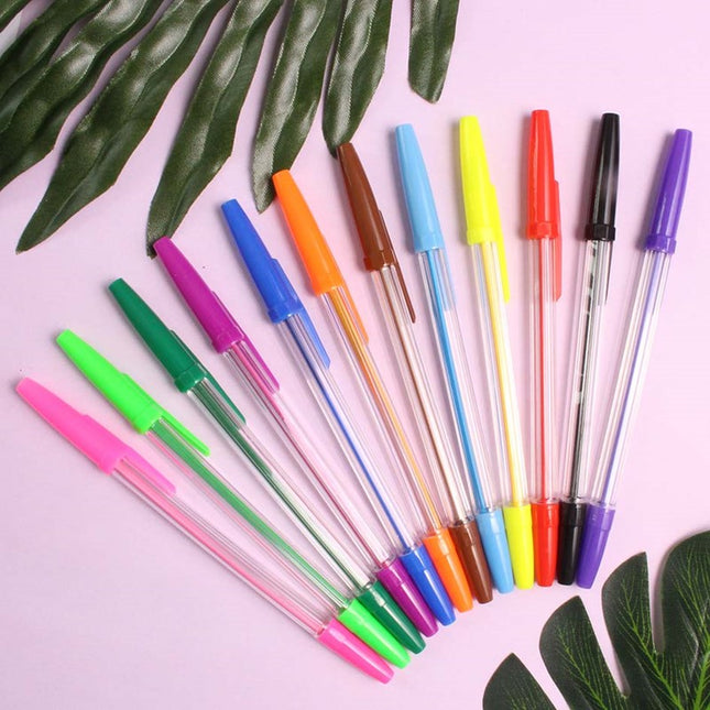12 Multi-Coloured Ballpoint Pens